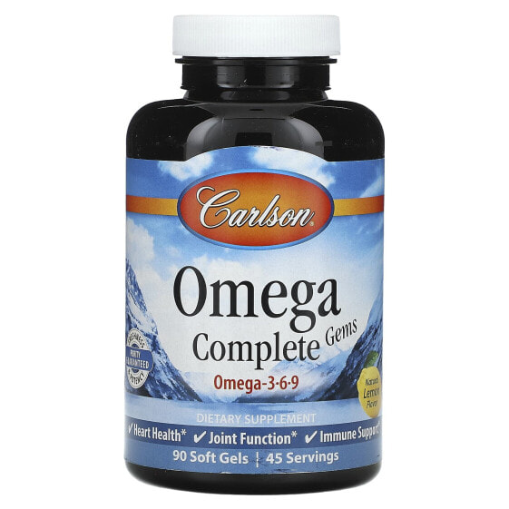 Omega Complete Gems, Omega 3-6-9, Natural Lemon, 90 Soft Gels