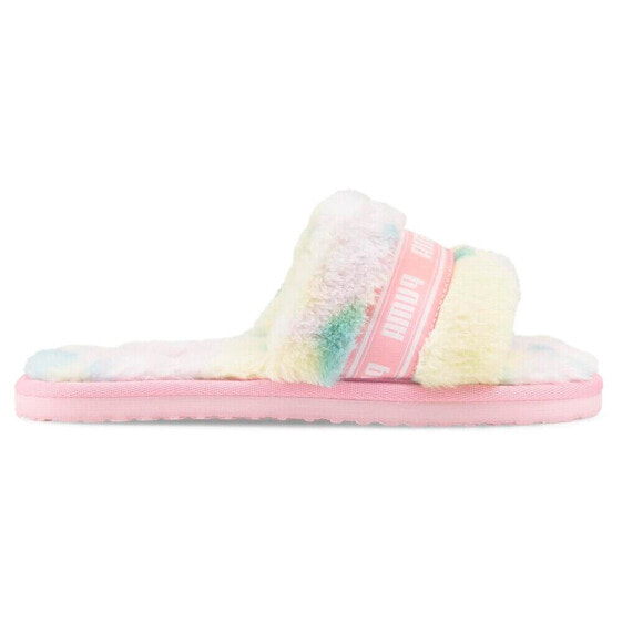 Puma Fluff TieDye Bx Slide Womens Pink Casual Sandals 38752001