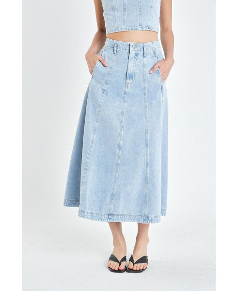 Women's Denim Maxi Skirt