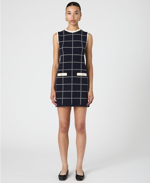 Women's Check-Print Sleeveless Dress