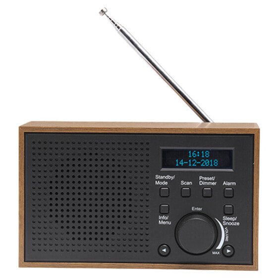 Inter Sales Denver DAB-46DARK GREY - Internet - Analog & digital - DAB+,FM - 2 W - LCD - Black - Brown