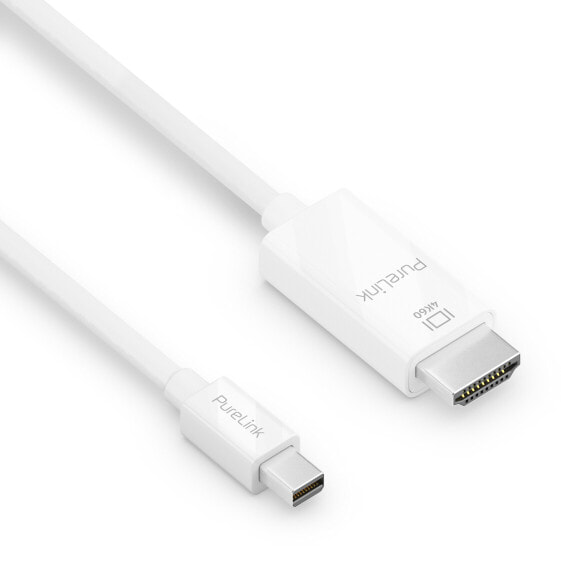 PureLink Premium Active 4K mini DisplayPort / HDMI Cable – 2.00m, White, Mini DisplayPort, HDMI, 2 m, White