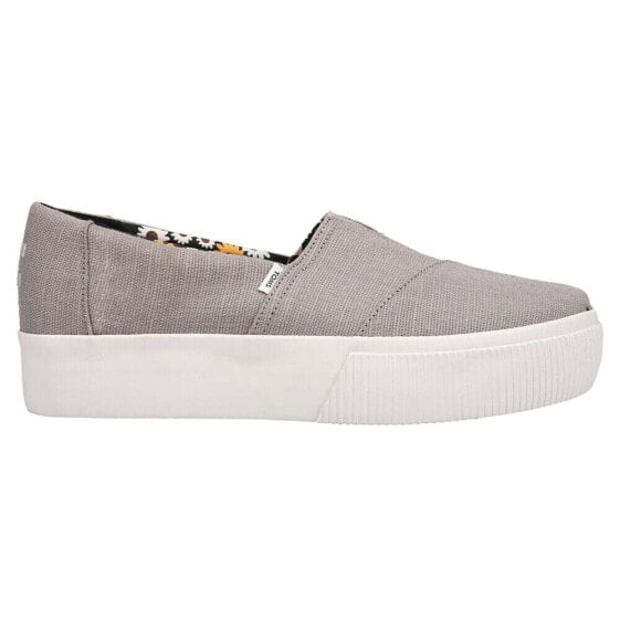 TOMS Alpargata Boardwalk Platform Womens Grey Sneakers Casual Shoes 10018264T