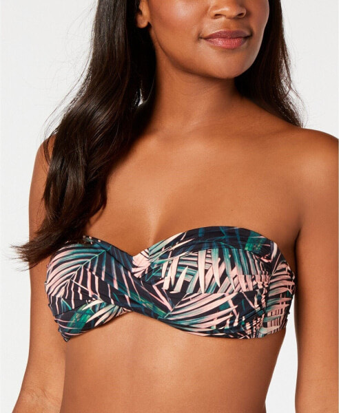 Bar Iii 259897 Women Printed Twist Bandeau Bikini Top Swimwear Size Small