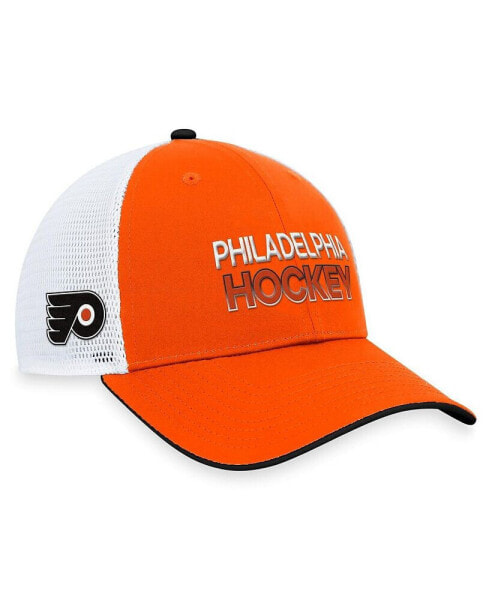 Men's Orange Philadelphia Flyers Authentic Pro Rink Trucker Adjustable Hat