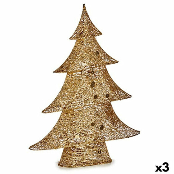 Decorative Figure Christmas Tree Metal Golden 12 x 59,5 x 48,5 cm (3 Units)