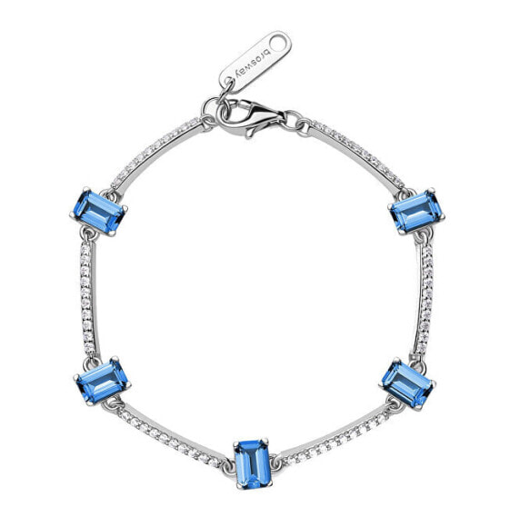 Fancy Freedom Blue cubic zirconia silver bracelet FFB04