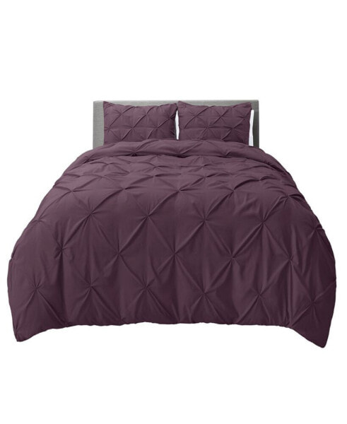 Bedding 3 Piece Pinch Pleat Duvet Cover Set, Full