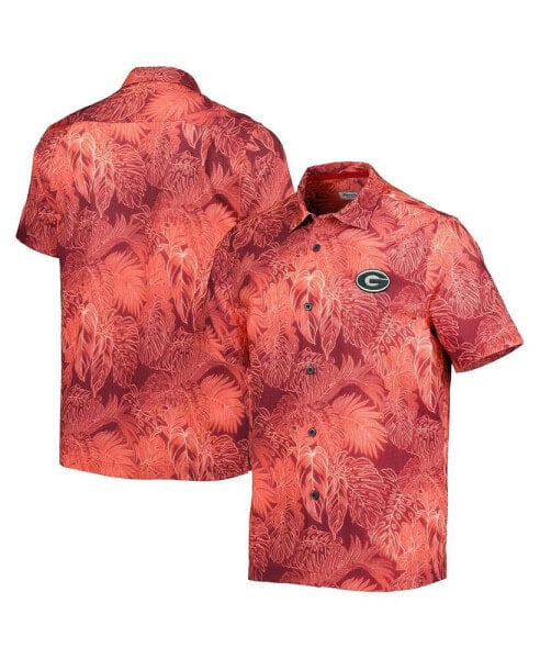 Men's Red Georgia Bulldogs Coast Luminescent Fronds Camp Button-Up Shirt