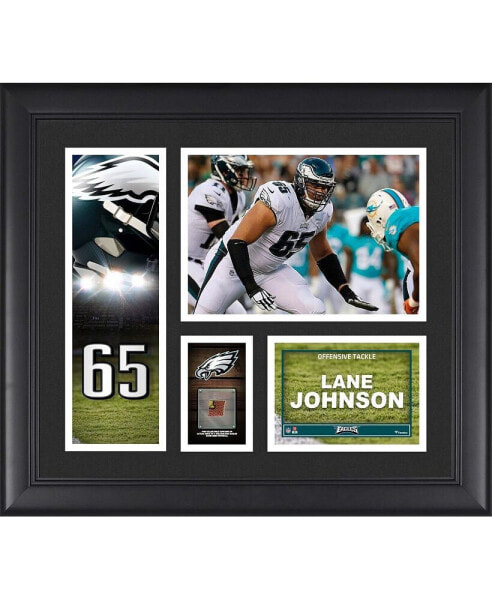 Lane Johnson Philadelphia Eagles Framed 15" x 17" Player Collage with a Piece of Game-Used Football