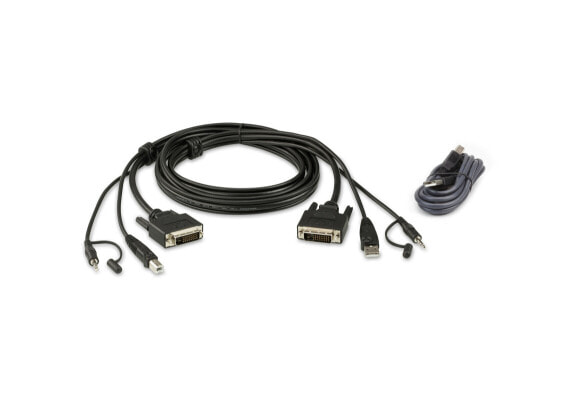 ATEN DVI-D Dual Link Secure KVM 1,8M USB DVI-D Dual Link - 1.8 m - DVI-D - Black - USB Type-A/3.5mm/DVI-D - USB Type-B/3.5mm/DVI-D - Male