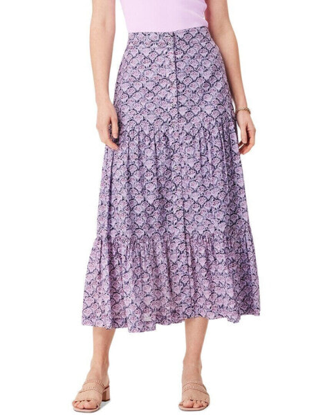 Nic+Zoe Falling Fans Tiered Skirt Women's M