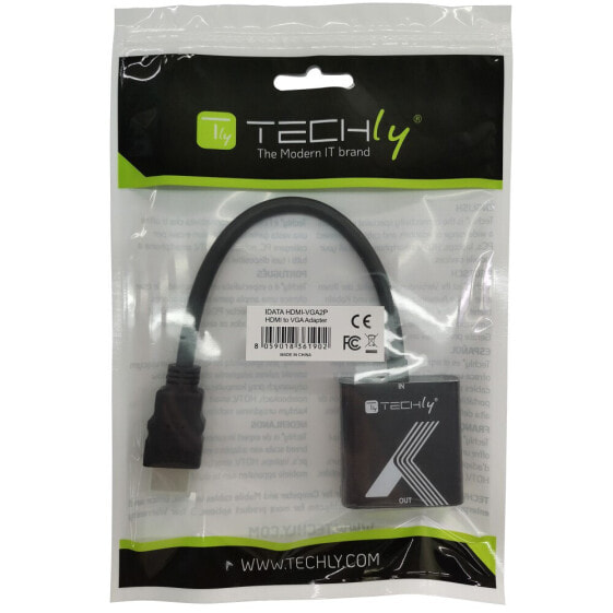 IC Intracom Cable Adapter Converter HDMI to VGA - Black - 0.1 m - 1920 x 1200 pixels - 480p - 576p - 720p - 1080p - 60 Hz - 48 kHz