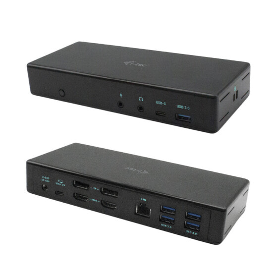i-tec USB-C Quattro Display Docking Station with Power Delivery 85 W - Wired - USB 3.2 Gen 1 (3.1 Gen 1) Type-C - 85 W - 3.5 mm - 10,100,1000 Mbit/s - Black