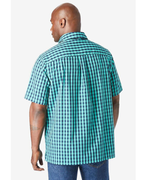 Big & Tall Short Sleeve Printed Check Sport Shirt