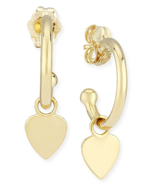 Серьги Macy's Heart Hoop  in 14k Gold