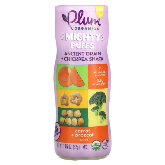 Mighty Puffs, Ancient Grain + Chickpea Snack, Carrot + Broccoli, 1.85 oz (52 g)