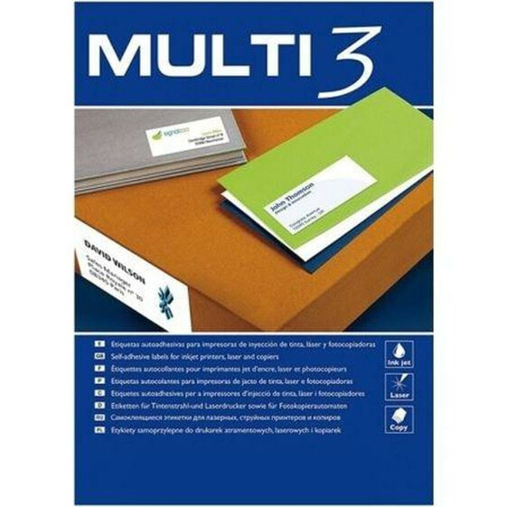 Этикетки для принтера MULTI 3 199,6 x 144,5 мм Белые ректо 100 листов