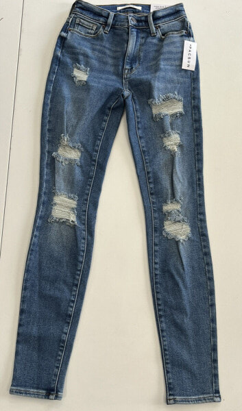 Pacsun Womens Jeans Blue Distressed High Rise Skinny Jegging Stretch Size 22, 24