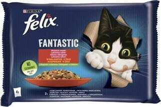 Nestle FELIX sasz.4x85g FANTASTIC WIEJSKIE SMAKI Z WARZYWAMI w galaretce /12