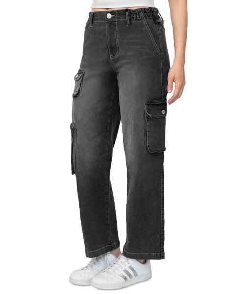 Juniors' Cargo Pocket Wide Leg Jean