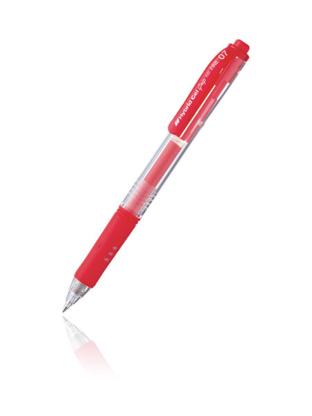 Pentel Hybrid Gel Grip - Retractable gel pen - Red - Red,Transparent - Medium - 0.7 mm - Metal