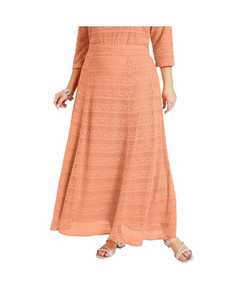 Plus Size June + Vie Lace Midi Skirt