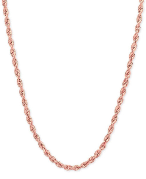 14k Rose Gold Diamond-Cut Rope Chain 20" Necklace (2-1/2mm)
