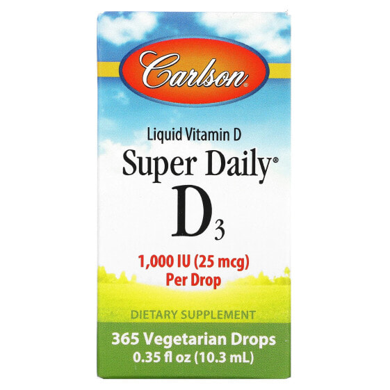 Carlson, Super Daily D3, 1000 МЕ, 10,3 мл (0,35 жидк. унции)