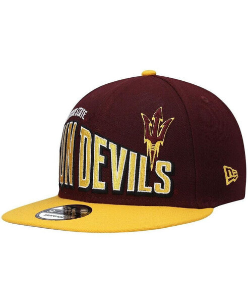 Men's Maroon Arizona State Sun Devils Two-Tone Vintage-Like Wave 9FIFTY Snapback Hat