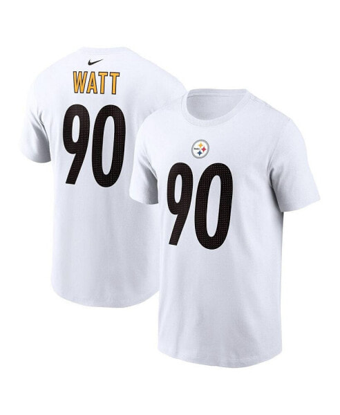 Men's T.J. Watt White Pittsburgh Steelers Player Name and Number T-shirt