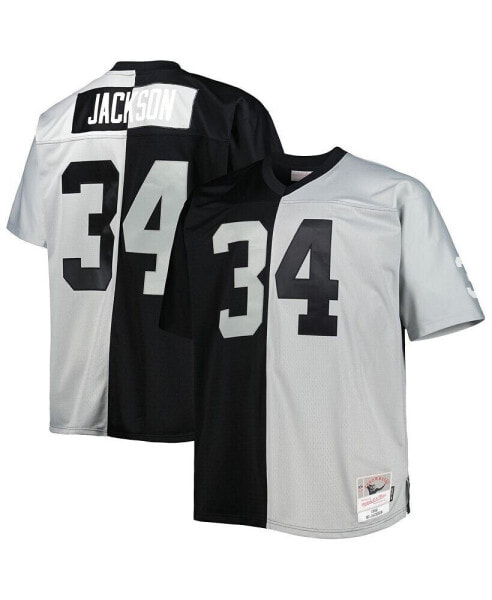 Men's Bo Jackson Black, Silver Las Vegas Raiders Big and Tall Split Legacy Retired Player Replica Jersey