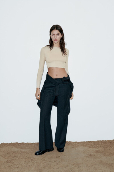 Cotton and modal crop top