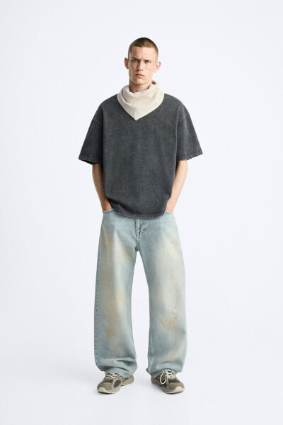 Relaxed fit t-shirt with rips