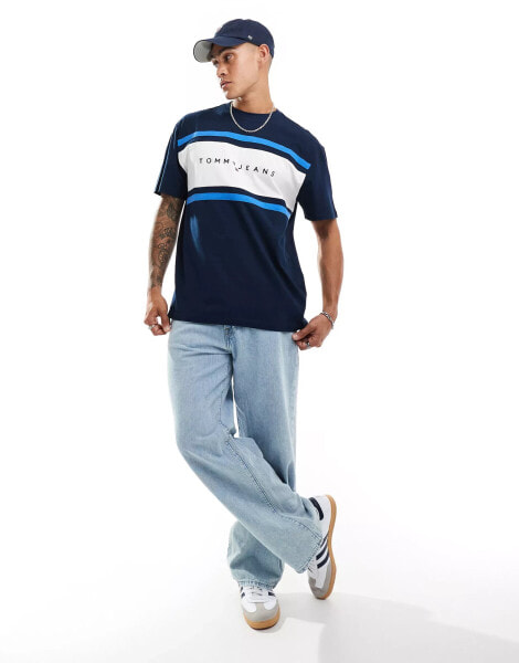 Tommy Jeans colorblock t-shirt in blue