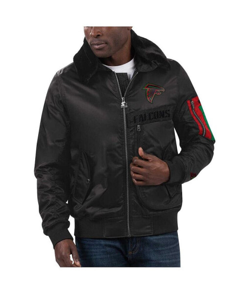 Men's x Ty Mopkins Black Atlanta Falcons Black History Month Satin Full-Zip Jacket
