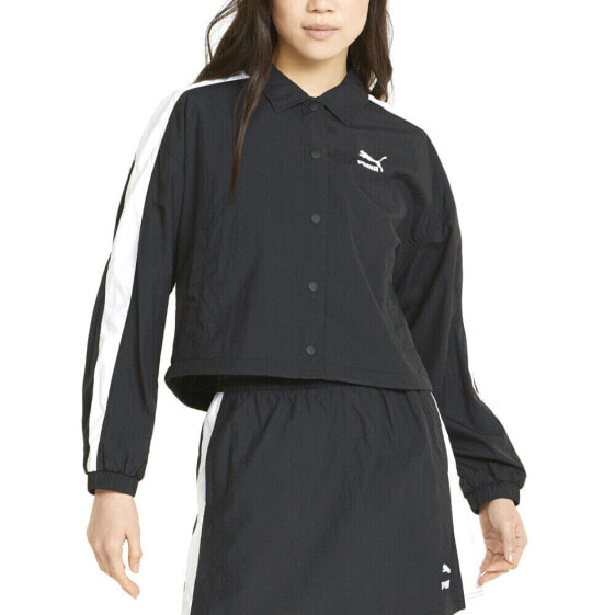 Puma T7 Woven Jacket Womens Black Coats Jackets Outerwear 533522-01