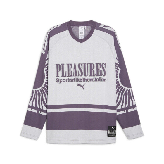 Puma Ice Hockey Graphic V Neck Replica Jersey X Pleasures Mens Purple, White 62