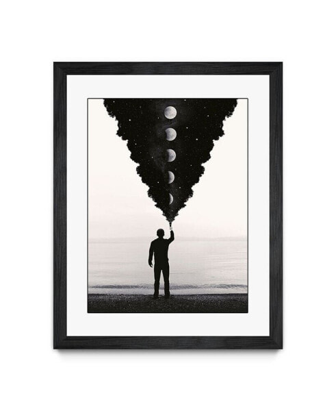 Enkel Dika Moonlight II Black Framed Print 24" x 32"