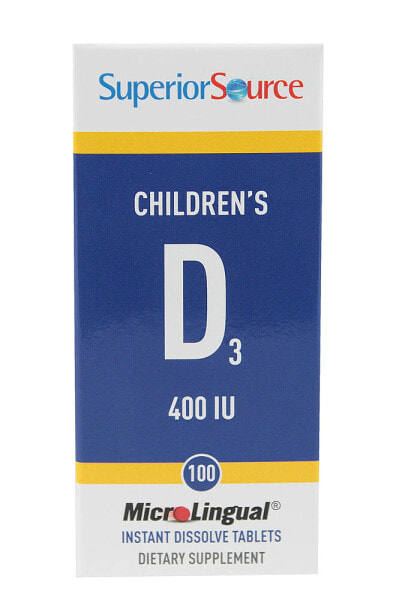 Superior Source Children's D3 Детский витамин D3 - 105 быстрорастворимых микротаблеткок