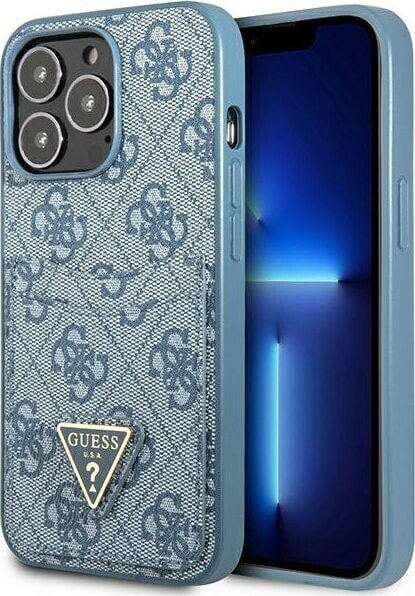 Guess Guess GUHCP13LP4TPB iPhone 13 Pro / 13 6,1" niebieski/blue hardcase 4G Triangle Logo Cardslot