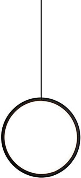 LFsem LED Pendant Light Round Ring Pendant Lamp Modern Simple Nordic Ceiling Light Metal Circle Hanging Lighting Bedroom Dining Room Living Room (A-Black) [Energy Class E]