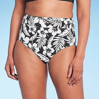 Lands' End Women's UPF 50 Full Coverage Tummy Control Floral Print High Waist