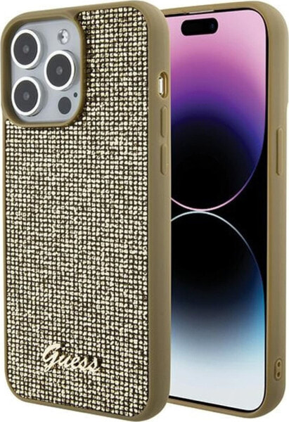 Guess Guess GUHCP15XPMSDGSD iPhone 15 Pro Max 6.7" złoty/gold hardcase Disco Metal Script