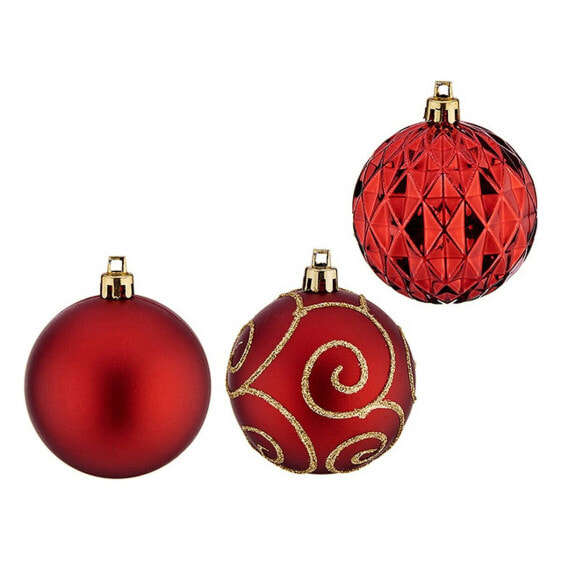 Красные новогодние шарики из пластика Ø 6 см 6 штук Krist+ Christmas Baubles PVC Ø 6 cm 6 Units Red Plastic