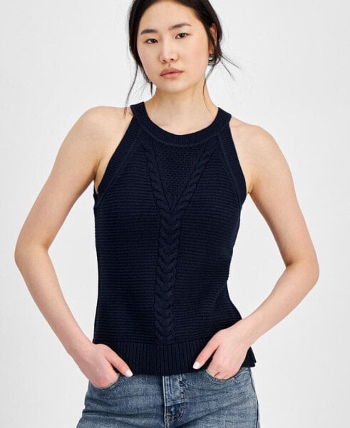 Women's Round-Neck Sleeveless Sweater
