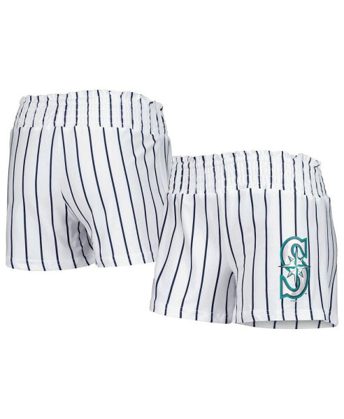 Women's White Seattle Mariners Reel Pinstripe Sleep Shorts