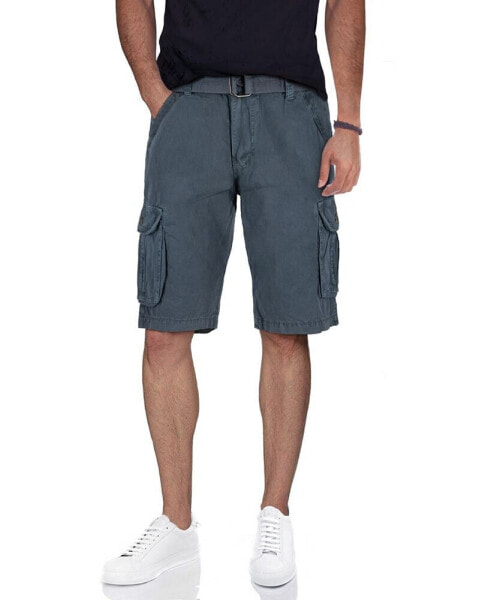 Men's Belted Twill Tape Cargo Shorts