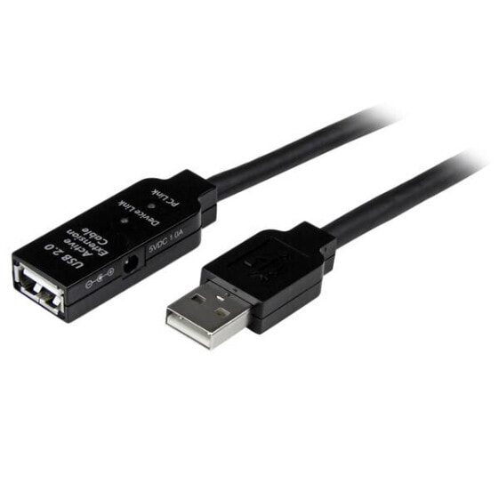 StarTech.com 20m USB 2.0 Active Extension Cable - M/F - 20 m - USB A - USB A - USB 2.0 - Male/Female - Black