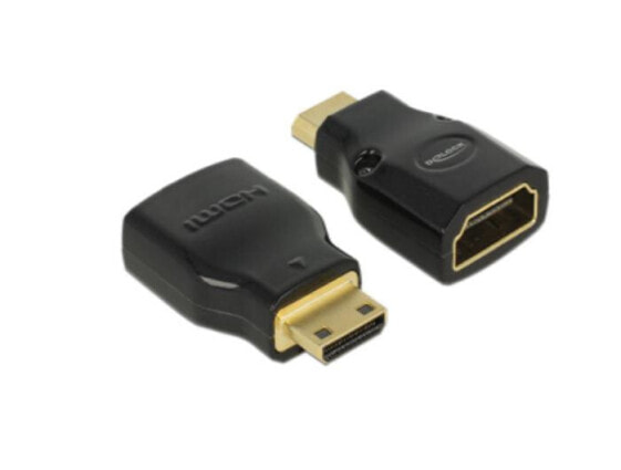 Delock 65665 - Mini-HDMI - HDMI - Male - Female - Gold - 3840 x 2160 pixels